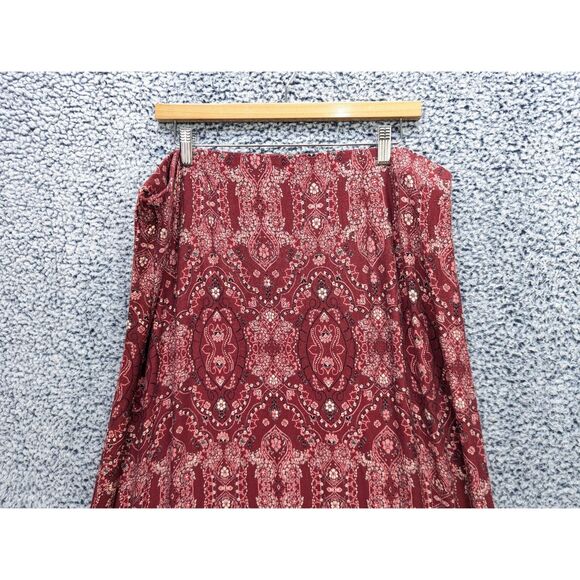 Style & Co. Paisley Boho Maxi Skirt Size XXL Pull On Elastic Waist Western Red - Picture 5 of 10